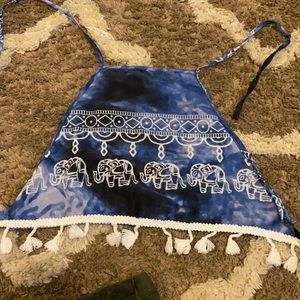 Boho elephant tie top